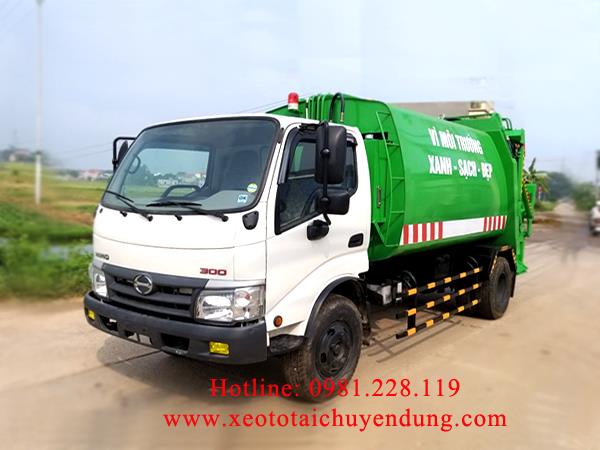 Xe cuốn ép rác Hino 6 khối XZU342L Euro 4