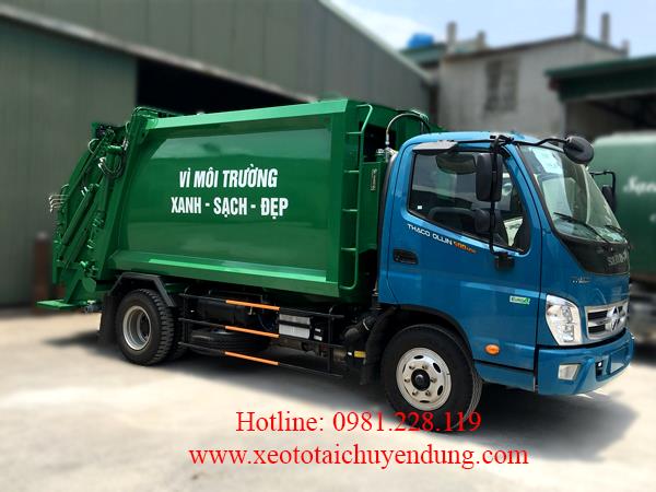 Xe Ép Rác Chở Rác Chuyên Dùng 8 Khối Thaco Ollin 500.E4