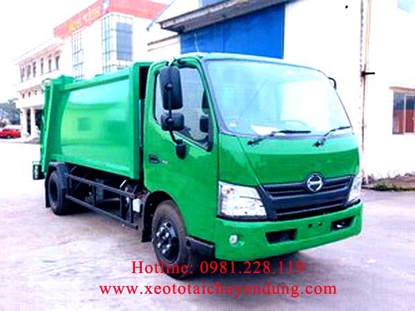 Xe cuốn ép rác Hino 6 khối XZU720