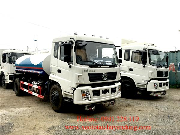 Xe tưới nước rửa đường 9 khối Dongfeng động cơ 190Hp
