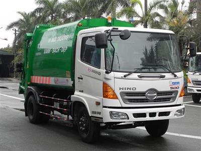 Xe cuốn ép rác Hino 9 khối