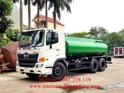 Xe tưới cây rửa đường Hino 3 chân FM 14 khối