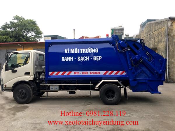 ---xe cuốn ép rác 6 khối hino