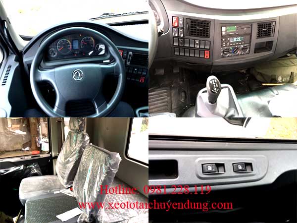 Nội thất xe téc nước tưới cây xanh rửa đường 9 khối Dongfeng