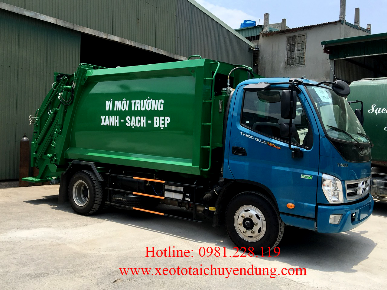 xe cuốn ép rác chuyên dùng Thaco ollin 500.E4