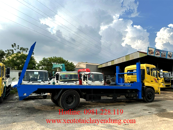 Xe fooc nâng đầu chở máy công trình 8 tấn Dongfeng